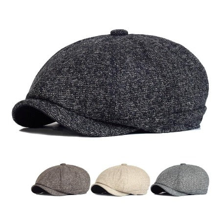 Winter Thick Warm Newsboy Caps Men Soft Octagonal Hat For Male Detective Hats Retro Driver Flat Caps - BELANO